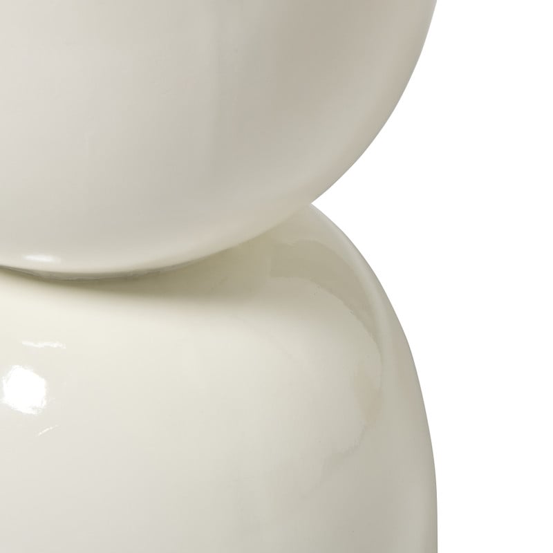 Bijzettafel trommel glos - wit - ø34x45 cm