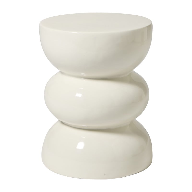 Bijzettafel bubble glos - wit - ø34x40 cm