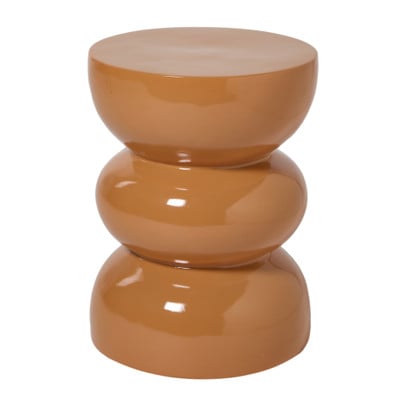 Bijzettafel bubble glos - caramel - ø30x40 cm