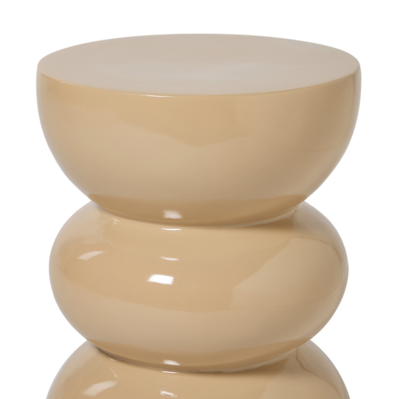 Bijzettafel bubble glos - beige - ø30x40 cm