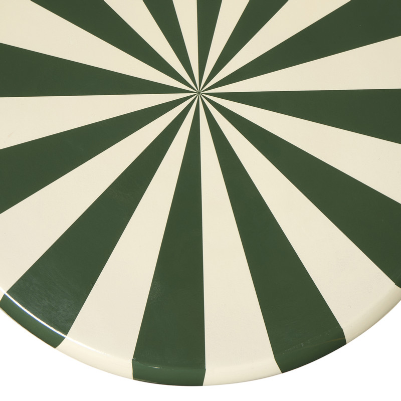 Bijzettafel bubbles stripes - beige/groen - ø35x45 cm