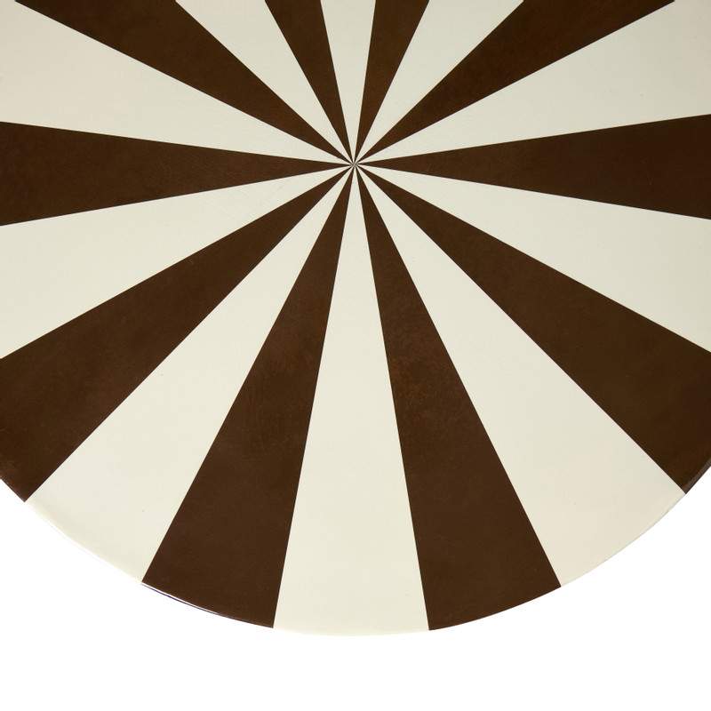 Bijzettafel waves stripes - beige/bruin - ø35x55 cm