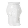 Bijzettafel porselein olifant - wit - 46x34x31 cm