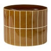 Bijzettafel keramiek streep - caramel - ø42x34 cm