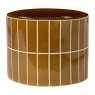 Bijzettafel keramiek streep - caramel - ø42x34 cm