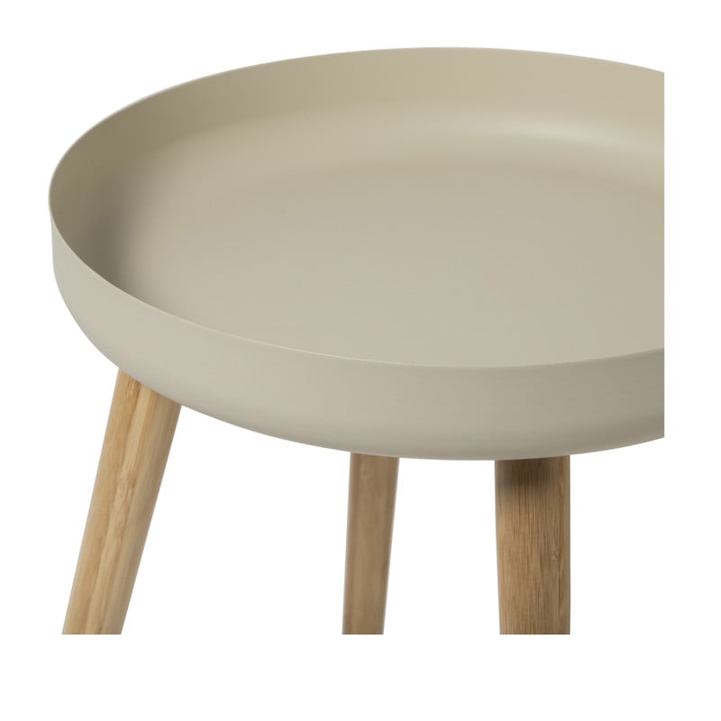 Bijzettafel Nordic - wit/naturel - ø40x43 cm