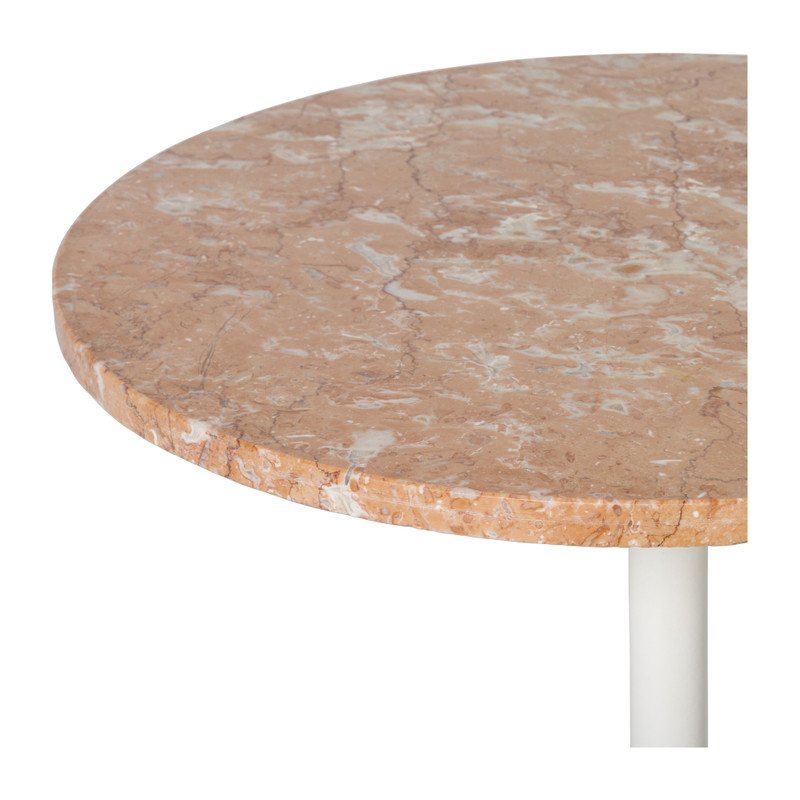 Bijzettafel Kanton marmer - roze - ø40x45 cm