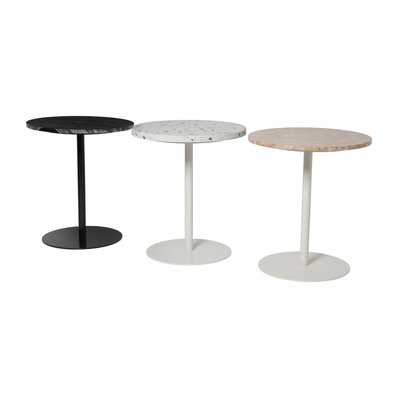 Bijzettafel Kanton marmer - roze - ø40x45 cm