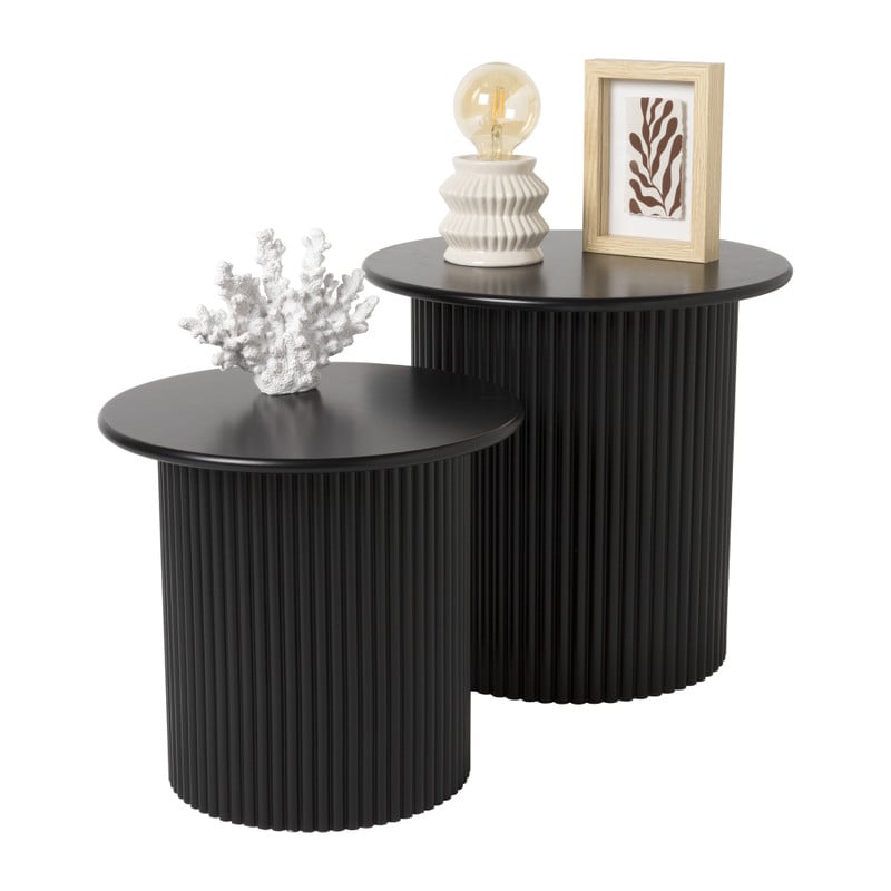 Bijzettafels Oslo - zwart - set van 2 