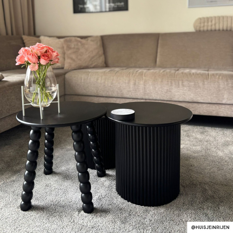 Bijzettafels Oslo - zwart - set van 2 