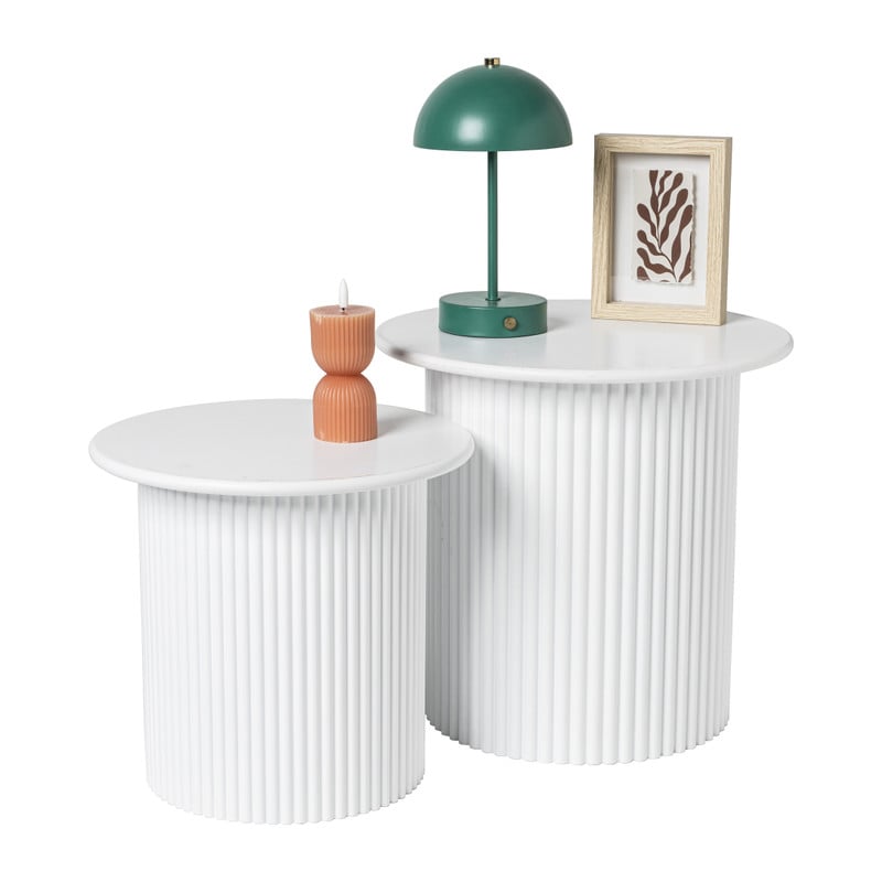 Bijzettafels Oslo - wit - set van 2 