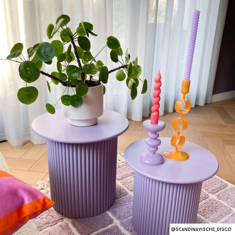 Bijzettafels Oslo - lila - set van 2 
