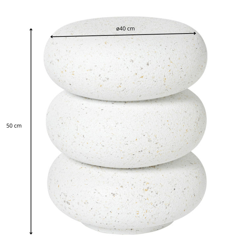 Bijzettafel bubbles - wit - ø40x50 cm