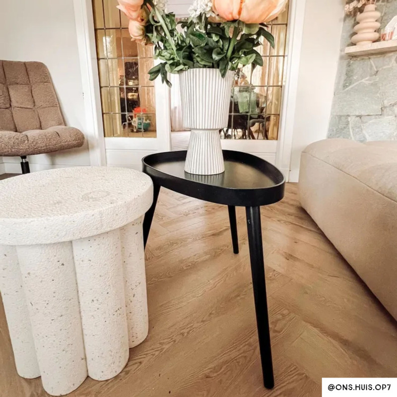 Bijzettafel Malmo - wit - ø40x45 cm