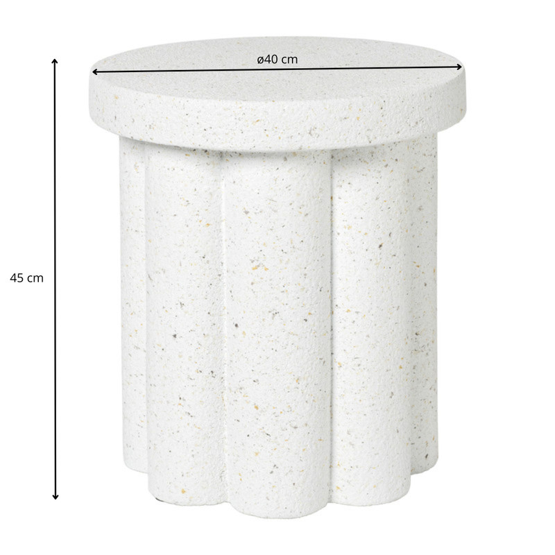 Bijzettafel Malmo - wit - ø40x45 cm