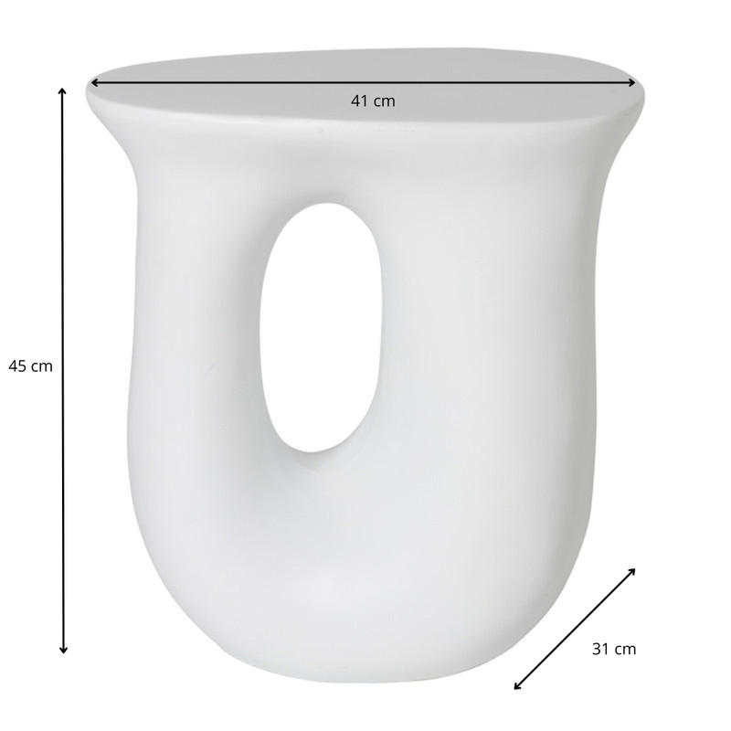 Bijzettafel pop-art eye - wit - 45x41x31 cm