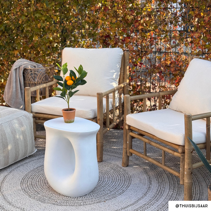 Bijzettafel pop-art eye - wit - 45x41x31 cm