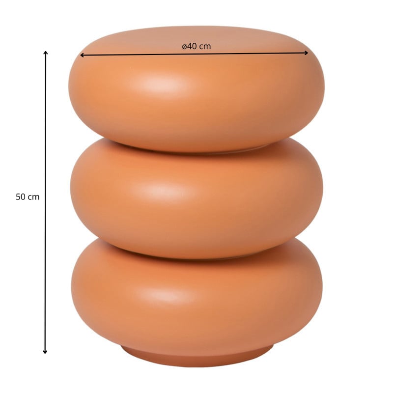 Bijzettafel pop-art bubbles - peach - ø40x50 cm