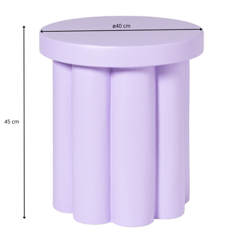 Bijzettafel Malmo - lila - ø40x45 cm