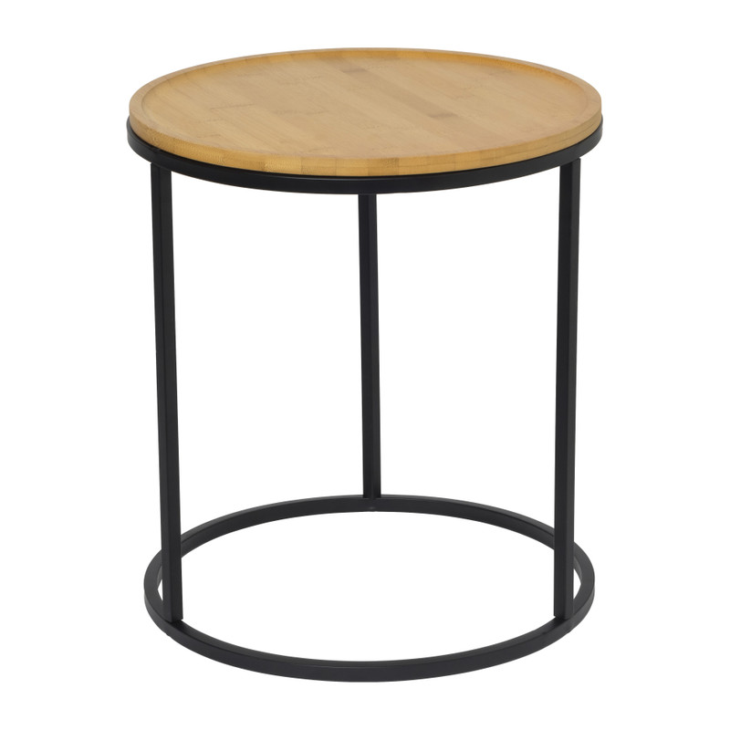 Bijzettafels Bamboe - MDF/metaal - set van 2
