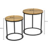 Bijzettafels Bamboe - MDF/metaal - set van 2
