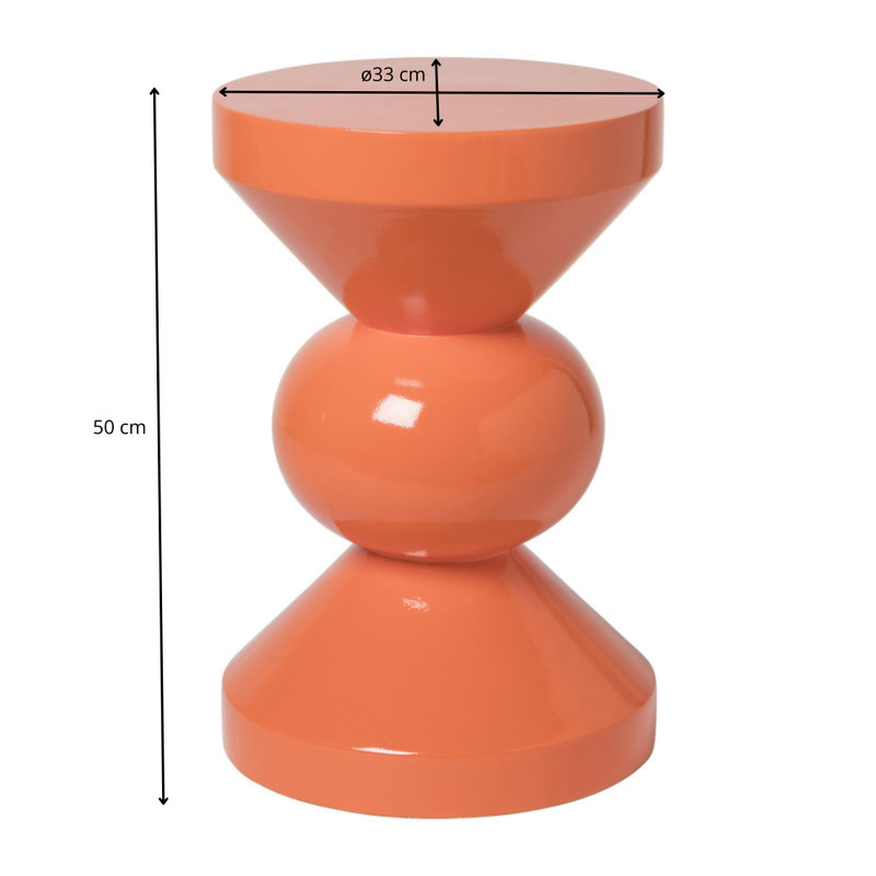 Bijzettafel diabolo - peach - ø33x50 cm