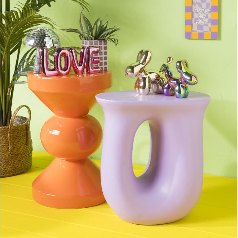 Bijzettafel diabolo - peach - ø33x50 cm