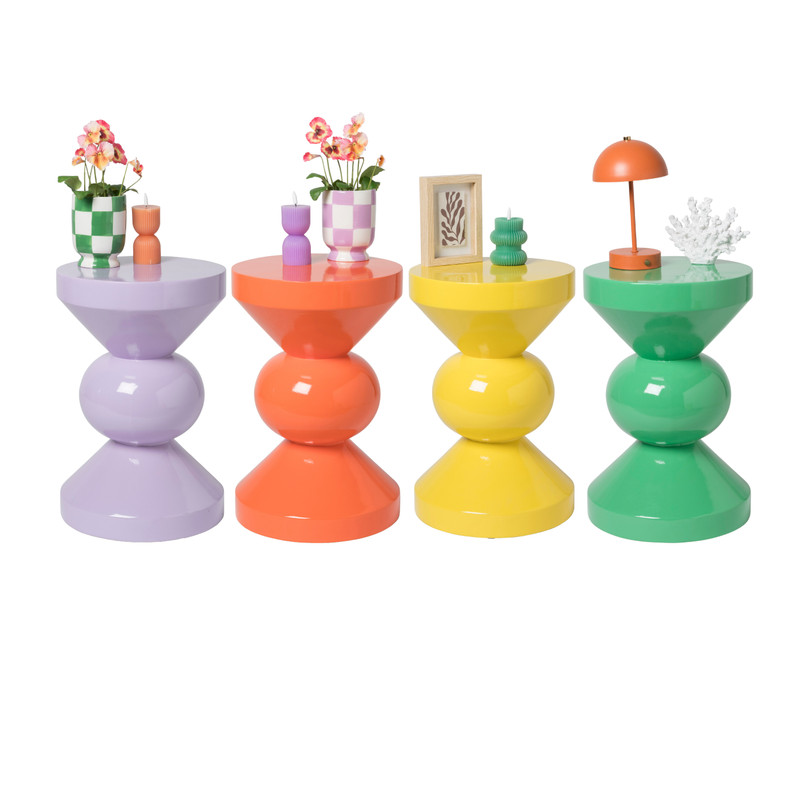 Bijzettafel diabolo - peach - ø33x50 cm