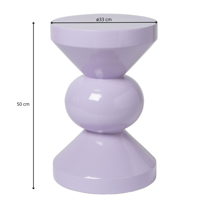 Bijzettafel diabolo - lila - ø33x50 cm