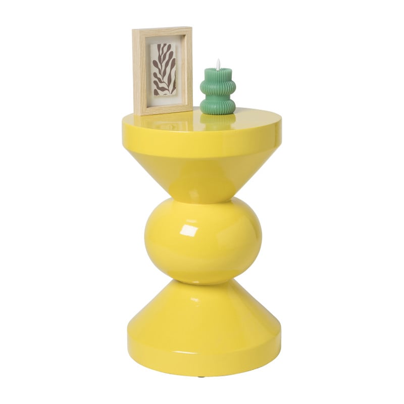 Bijzettafel diabolo - geel - ø33x50 cm