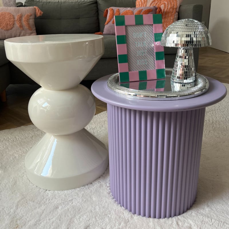 Bijzettafel Diabolo - wit - ø33x50 cm