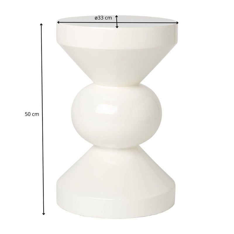 Bijzettafel Diabolo - wit - ø33x50 cm