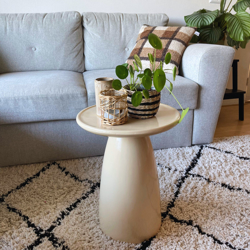 Bijzettafel Paris - beige - ø36x46 cm