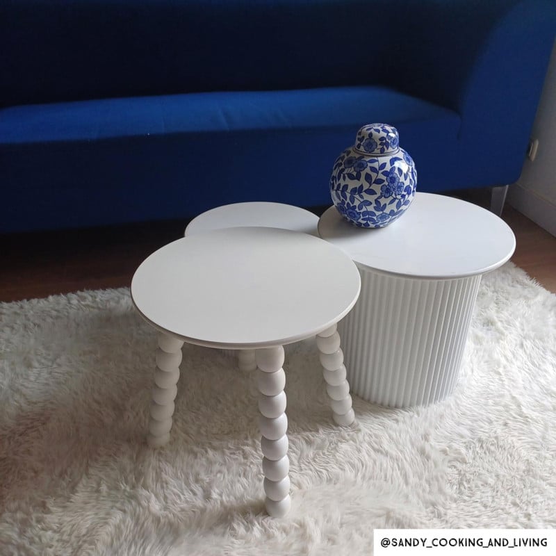 Bijzettafel Julia - wit - ø40x40 cm