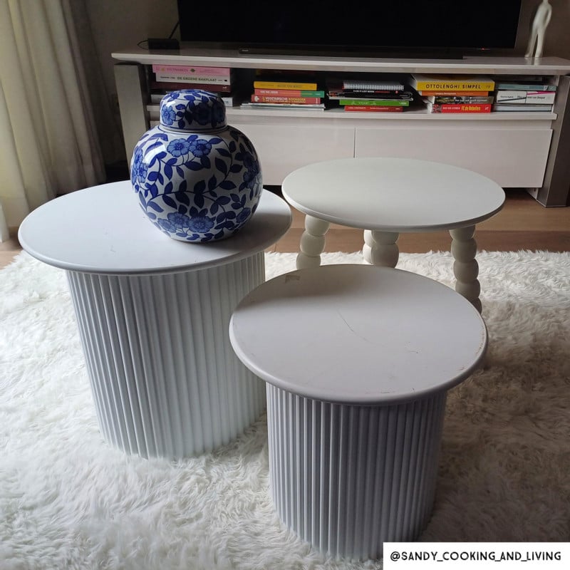 Bijzettafel Julia - wit - ø40x40 cm