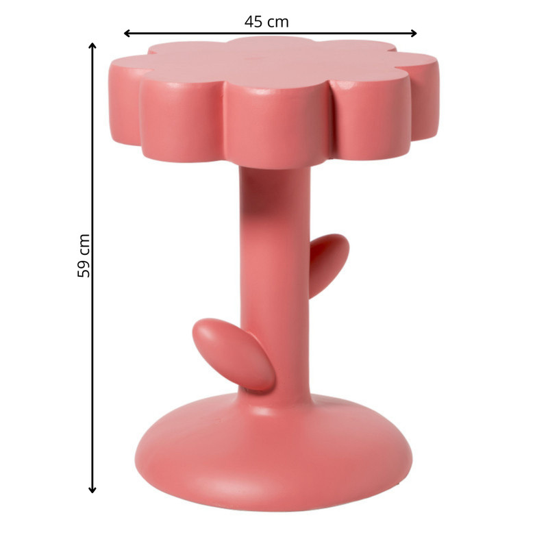 Bijzettafel pop-art flower - oranje - ø45x59 cm