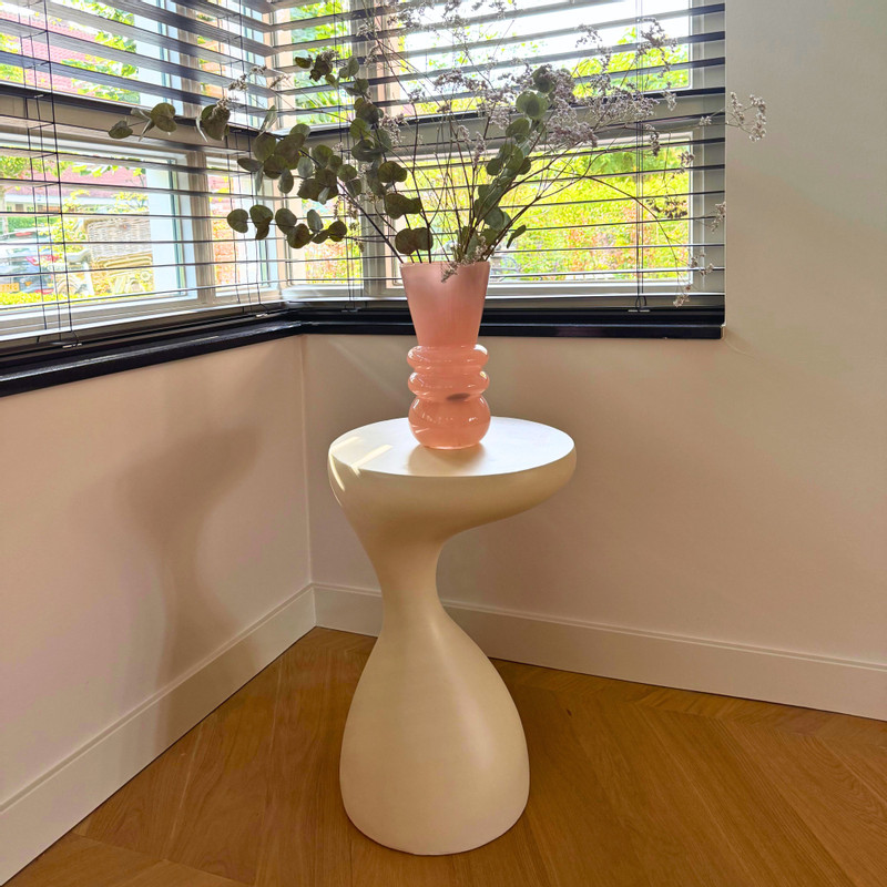 Bijzettafel organic - beige - ø34x50 cm