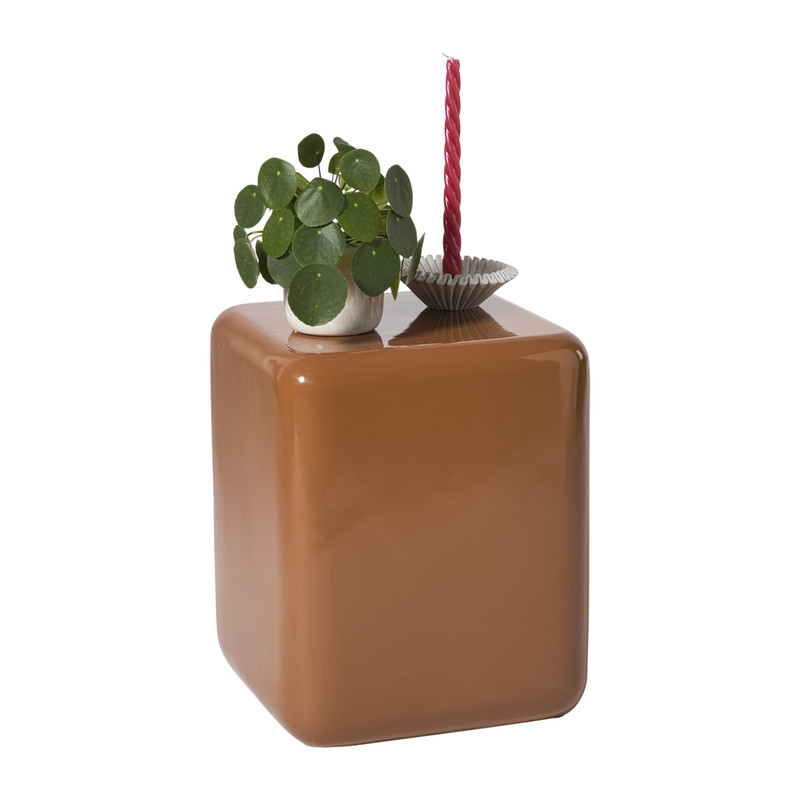 Bijzettafel carre - terra - 40x33x33 cm