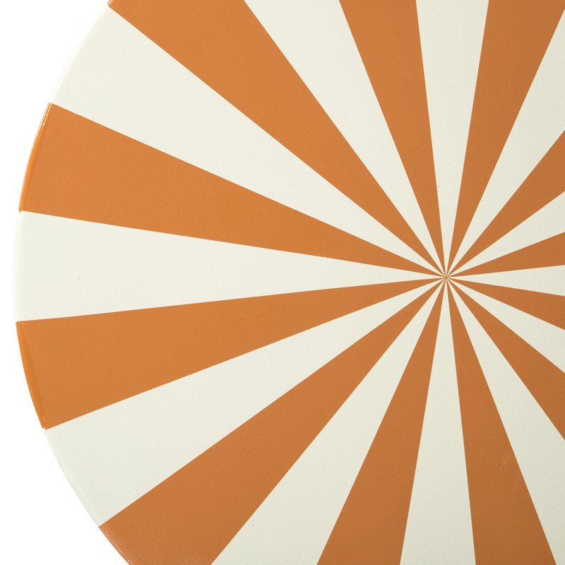 Bijzettafel stripes - beige/oranje - ø40x45 cm
