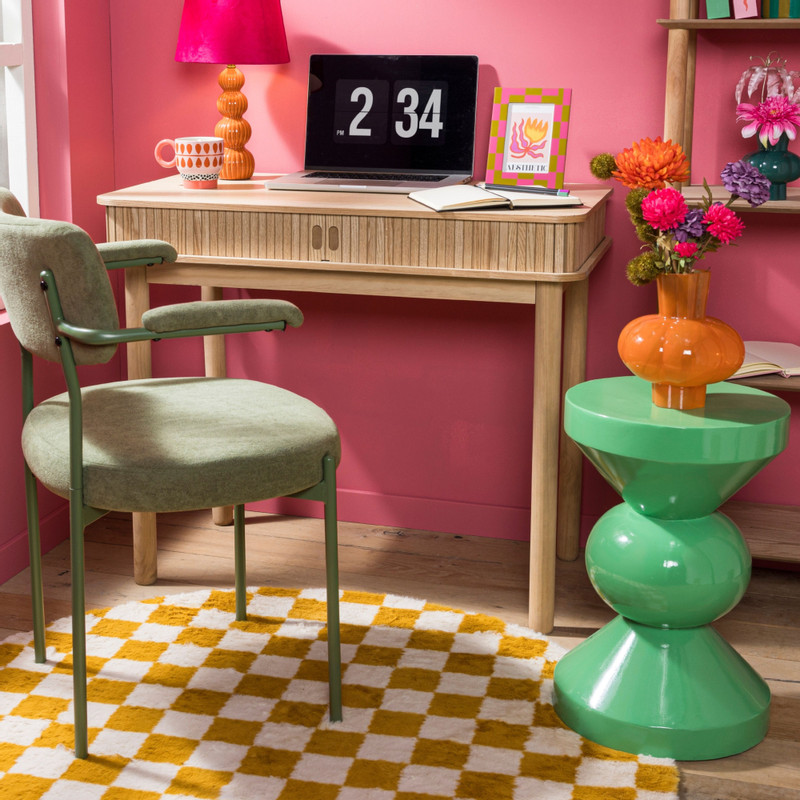 Bijzettafel Calvin - olijfgroen - ø35x35 cm