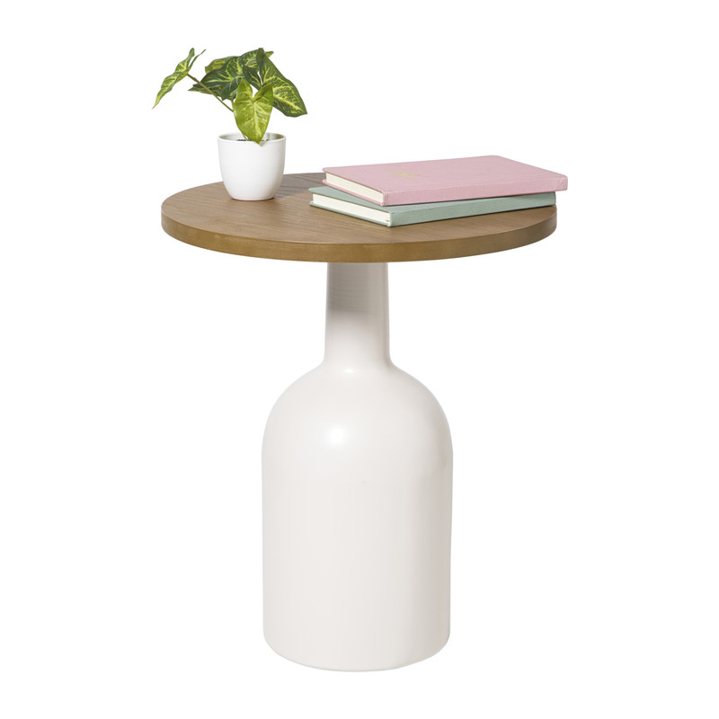 Bijzettafel Chico - bruin/beige - ø40x47 cm