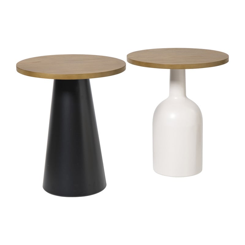 Bijzettafel Chico - bruin/beige - ø40x47 cm