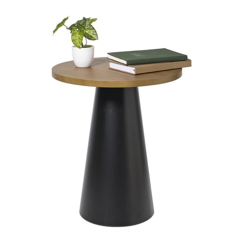 Bijzettafel Chico - bruin/zwart - ø39.5x48.5 cm