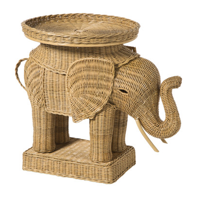 Bijzettafel olifant - rotan - 65x55x45 cm