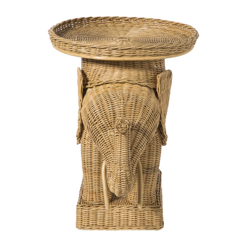 Bijzettafel olifant - rotan - 65x55x45 cm