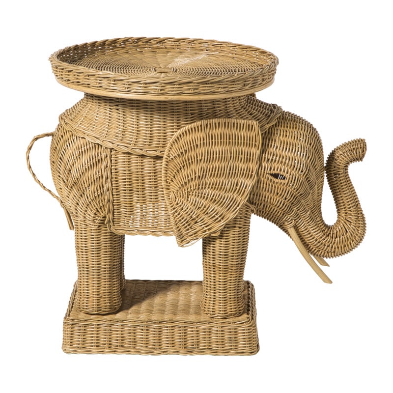 Bijzettafel olifant - rotan - 65x55x45 cm