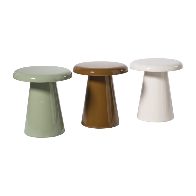 Bijzettafel metaal klein - beige - ø30x33 cm