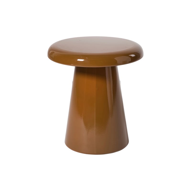 Bijzettafel metaal klein - bruin - ø30x33 cm