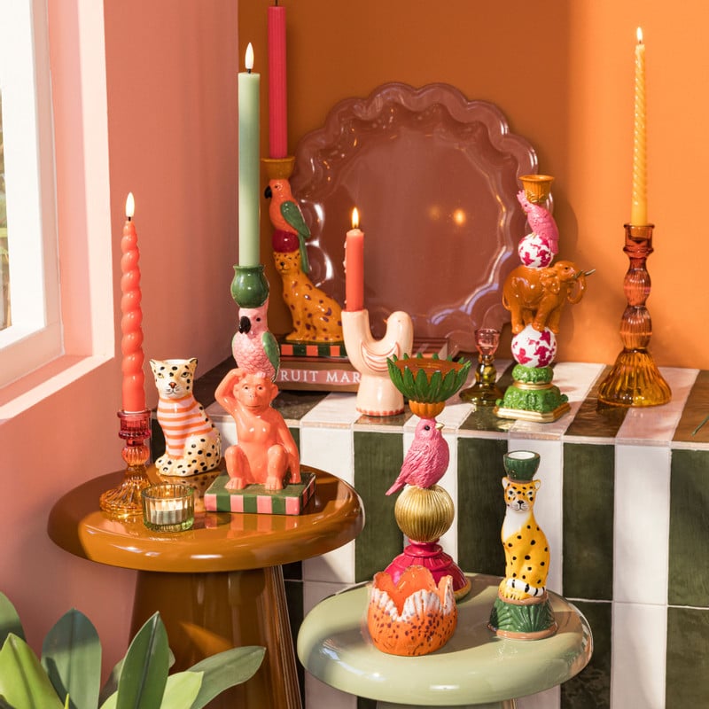 Bijzettafel metaal klein - groen - ø30x33 cm