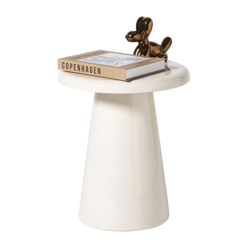 Bijzettafel metaal groot - beige - ø34.5x40.5 cm